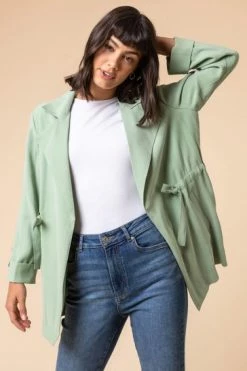 Roman Green Tie Waist Longline Jacket 11 Roman Green Tie Waist Longline Jacket -Roman Sales Shop unnamed file 11229