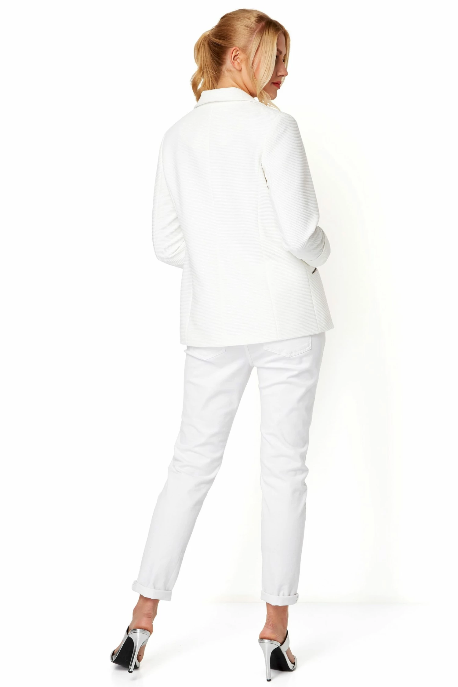 Roman Ivory Short Ribbed Jacket 5 Roman Ivory Short Ribbed Jacket - Image 3