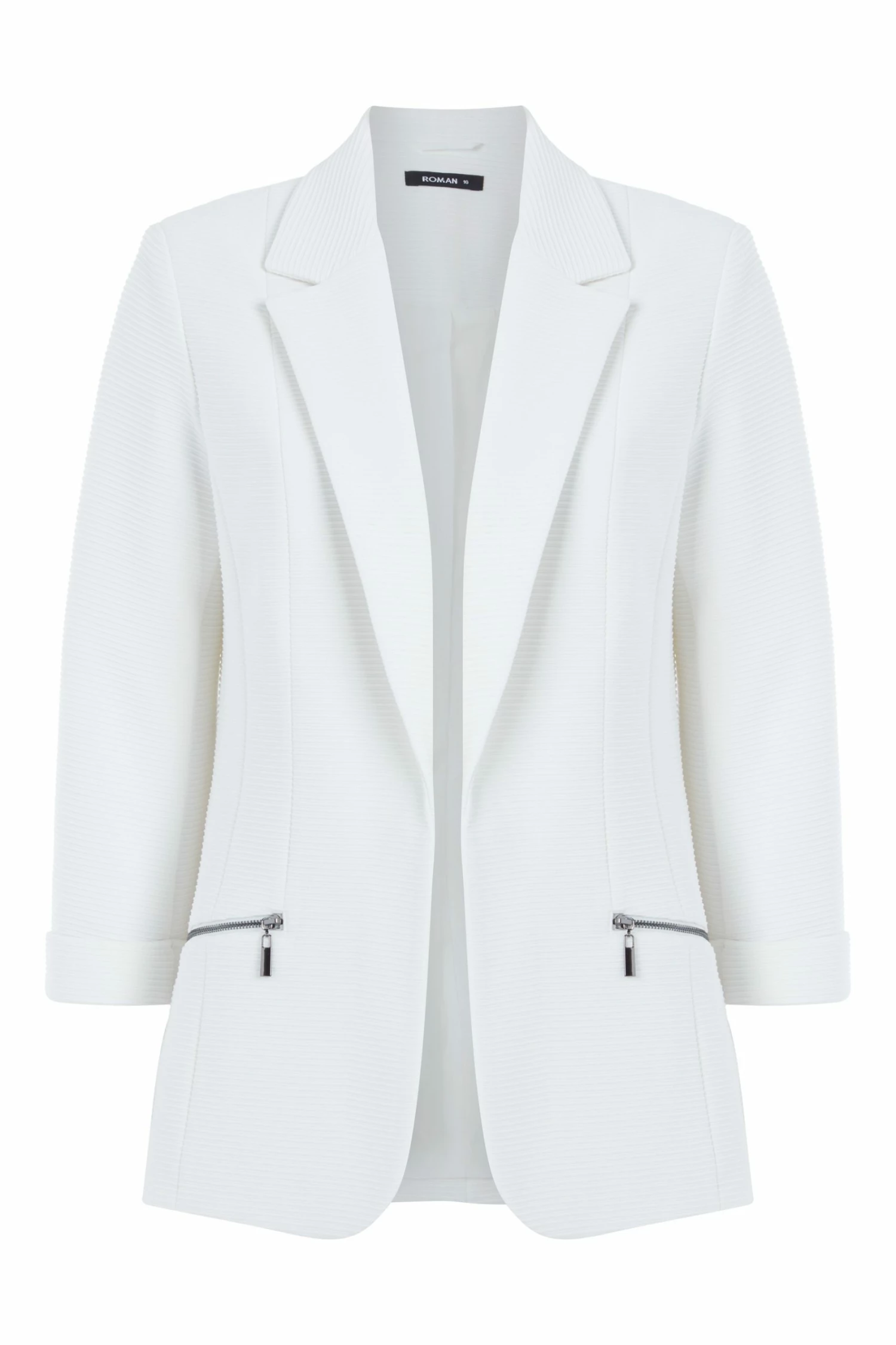 Roman Ivory Short Ribbed Jacket 6 Roman Ivory Short Ribbed Jacket - Image 4