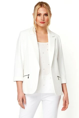 Roman Ivory Short Ribbed Jacket 7 Roman Ivory Short Ribbed Jacket - Image 5