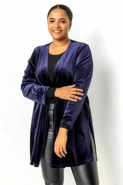 Roman Blue Curve Velvet Longline Kimono Jacket 11 Roman Blue Curve Velvet Longline Kimono Jacket -Roman Sales Shop unnamed file 11239