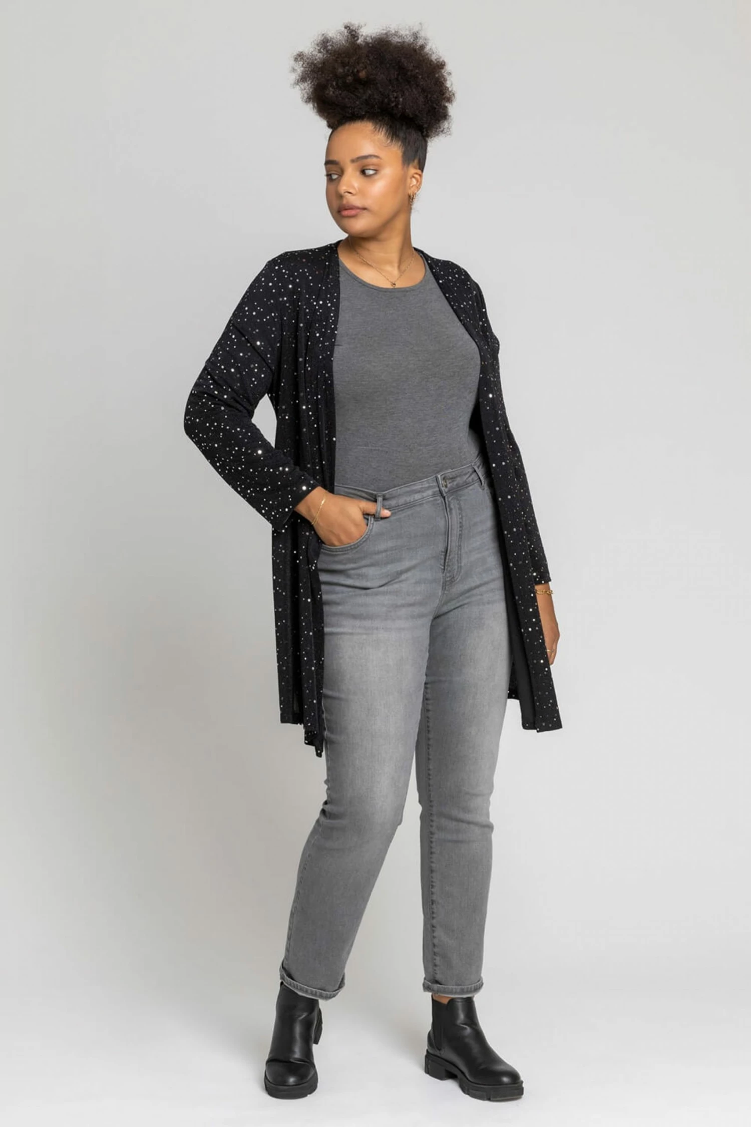 Roman Silver Curve Shimmer Kimono Jacket 4 Roman Silver Curve Shimmer Kimono Jacket - Image 2