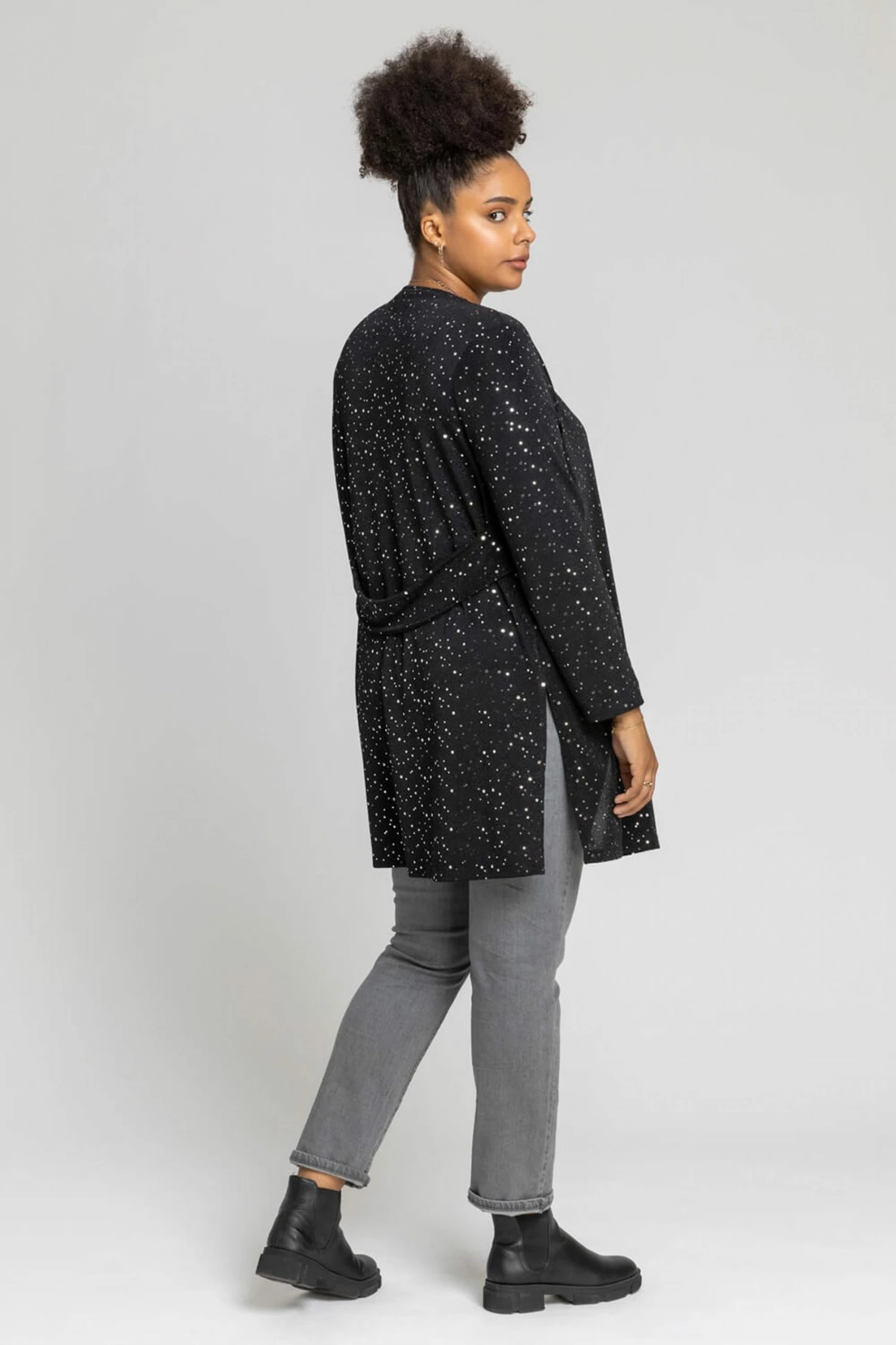 Roman Silver Curve Shimmer Kimono Jacket 5 Roman Silver Curve Shimmer Kimono Jacket - Image 3