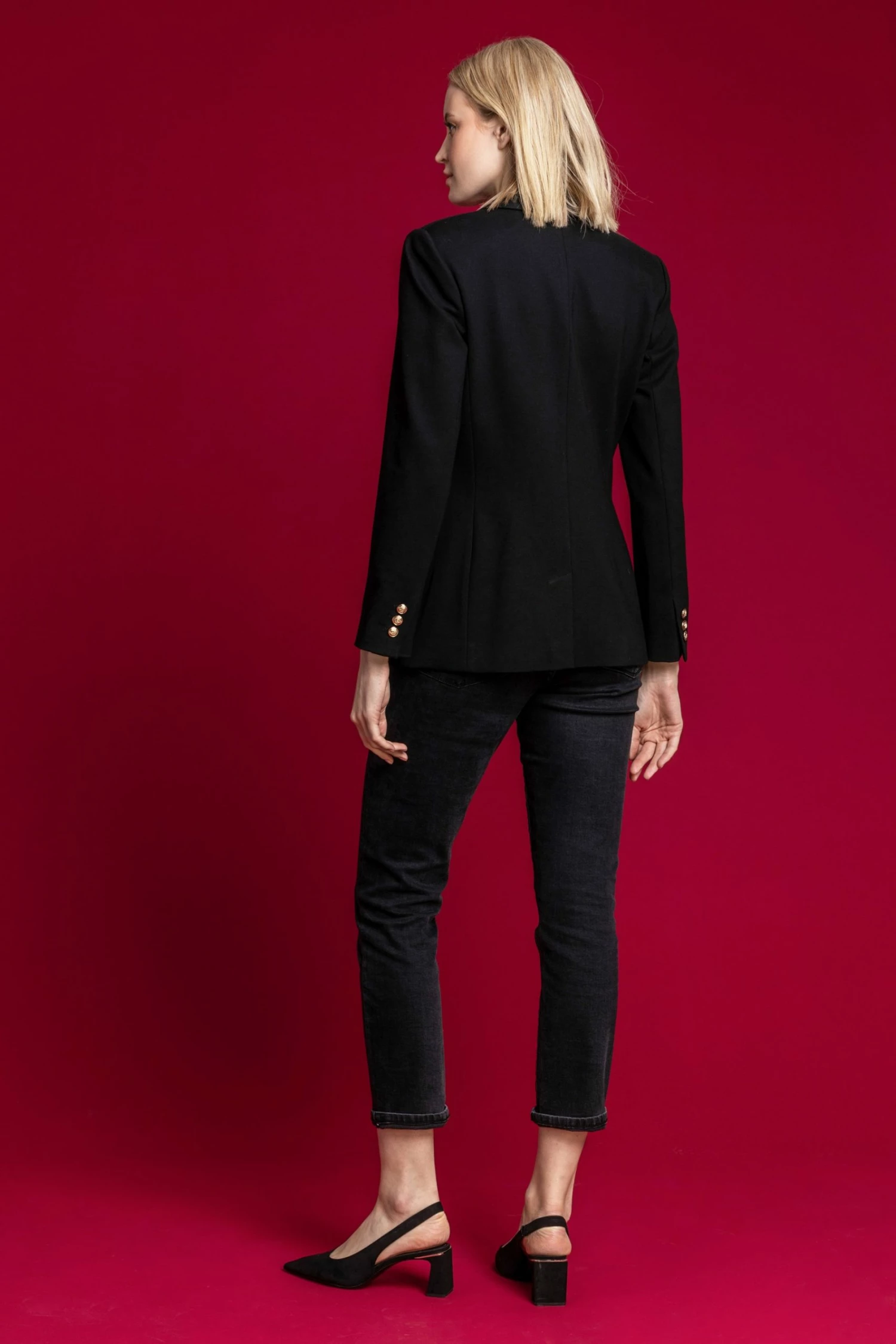 Roman Black Double Breasted Smart Blazer Jacket 4 Roman Black Double Breasted Smart Blazer Jacket - Image 2