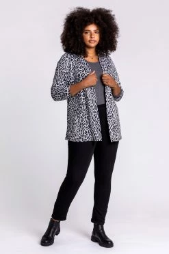 Roman Grey Curve Animal Print Longline Jacket 9 Roman Grey Curve Animal Print Longline Jacket -Roman Sales Shop unnamed file 11285