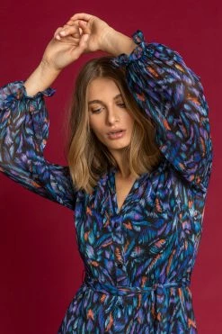 Roman Black Abstract Print Button Through Tiered Dress 10 Roman Black Abstract Print Button Through Tiered Dress -Roman Sales Shop unnamed file 1129