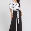 Roman Black Spot Print Wide Leg Wrap Jumpsuit 2 Roman Black Spot Print Wide Leg Wrap Jumpsuit -Roman Sales Shop unnamed file 11299