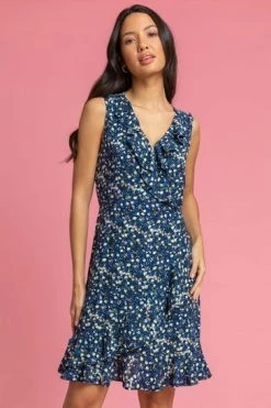 Roman Black Floral Frill Detail Tea Dress -Roman Sales Shop unnamed file 113