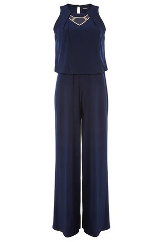 Roman Navy Necklace Trim Jumpsuit 7 Roman Navy Necklace Trim Jumpsuit - Image 5