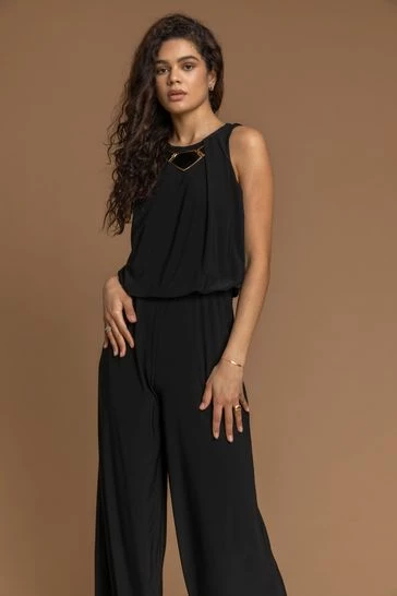 Roman Navy Necklace Trim Jumpsuit 8 Roman Navy Necklace Trim Jumpsuit - Image 6