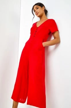 Roman Red Linen Wide Leg Jumpsuit 9 Roman Red Linen Wide Leg Jumpsuit -Roman Sales Shop unnamed file 11337