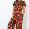 Roman Black Floral Print Frill Neck Jumpsuit 1 Roman Black Floral Print Frill Neck Jumpsuit -Roman Sales Shop unnamed file 11340