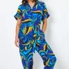 Roman Blue Abstract Print Collared Jumpsuit 2 Roman Blue Abstract Print Collared Jumpsuit -Roman Sales Shop unnamed file 11345