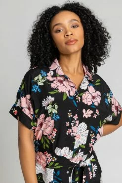 Roman Black Petite Belted Floral Print Jumpsuit 10 Roman Black Petite Belted Floral Print Jumpsuit -Roman Sales Shop unnamed file 11354