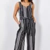 Roman Black Spot Stripe Print Cropped Leg Jumpsuit -Roman Sales Shop unnamed file 11356
