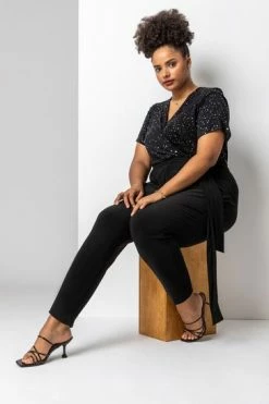 Roman Silver Curve Sparkle Wrap Jumpsuit 14 Roman Silver Curve Sparkle Wrap Jumpsuit -Roman Sales Shop unnamed file 11372