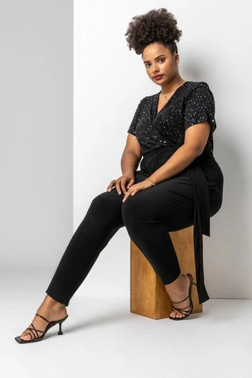 Roman Silver Curve Sparkle Wrap Jumpsuit 8 Roman Silver Curve Sparkle Wrap Jumpsuit - Image 6