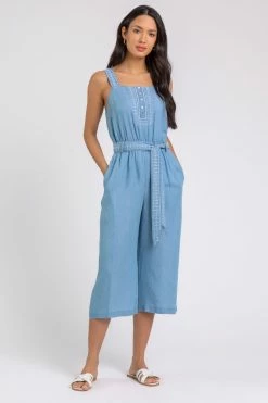Roman Blue Embroidered Wide Leg Jumpsuit -Roman Sales Shop unnamed file 11383