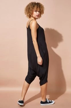 Roman Black Cropped V-Neck Hareem Jumpsuit -Roman Sales Shop unnamed file 11388