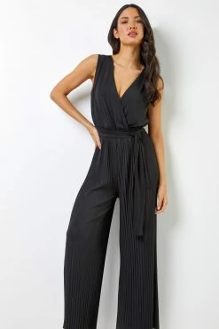 Roman Black Wrap Waist Tie Detail Jumpsuit 10 Roman Black Wrap Waist Tie Detail Jumpsuit -Roman Sales Shop unnamed file 11393