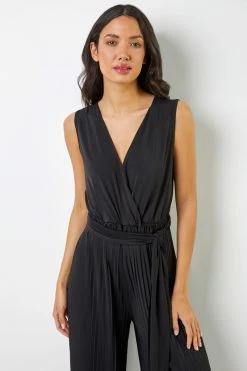 Roman Black Wrap Waist Tie Detail Jumpsuit 11 Roman Black Wrap Waist Tie Detail Jumpsuit -Roman Sales Shop unnamed file 11394