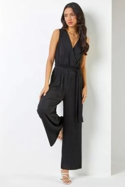 Roman Black Wrap Waist Tie Detail Jumpsuit 13 Roman Black Wrap Waist Tie Detail Jumpsuit -Roman Sales Shop unnamed file 11396