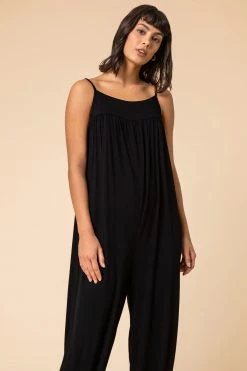 Roman Black Strappy Full Length Jersey Jumpsuit