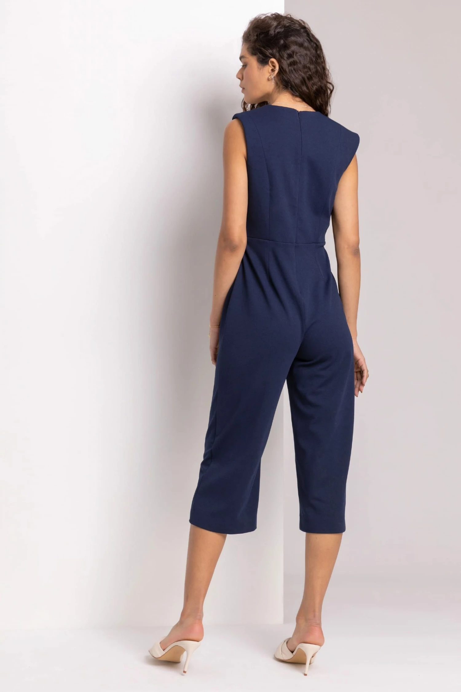 Roman Blue Cutaway Detail Sleeveless Jumpsuit 4 Roman Blue Cutaway Detail Sleeveless Jumpsuit - Image 2