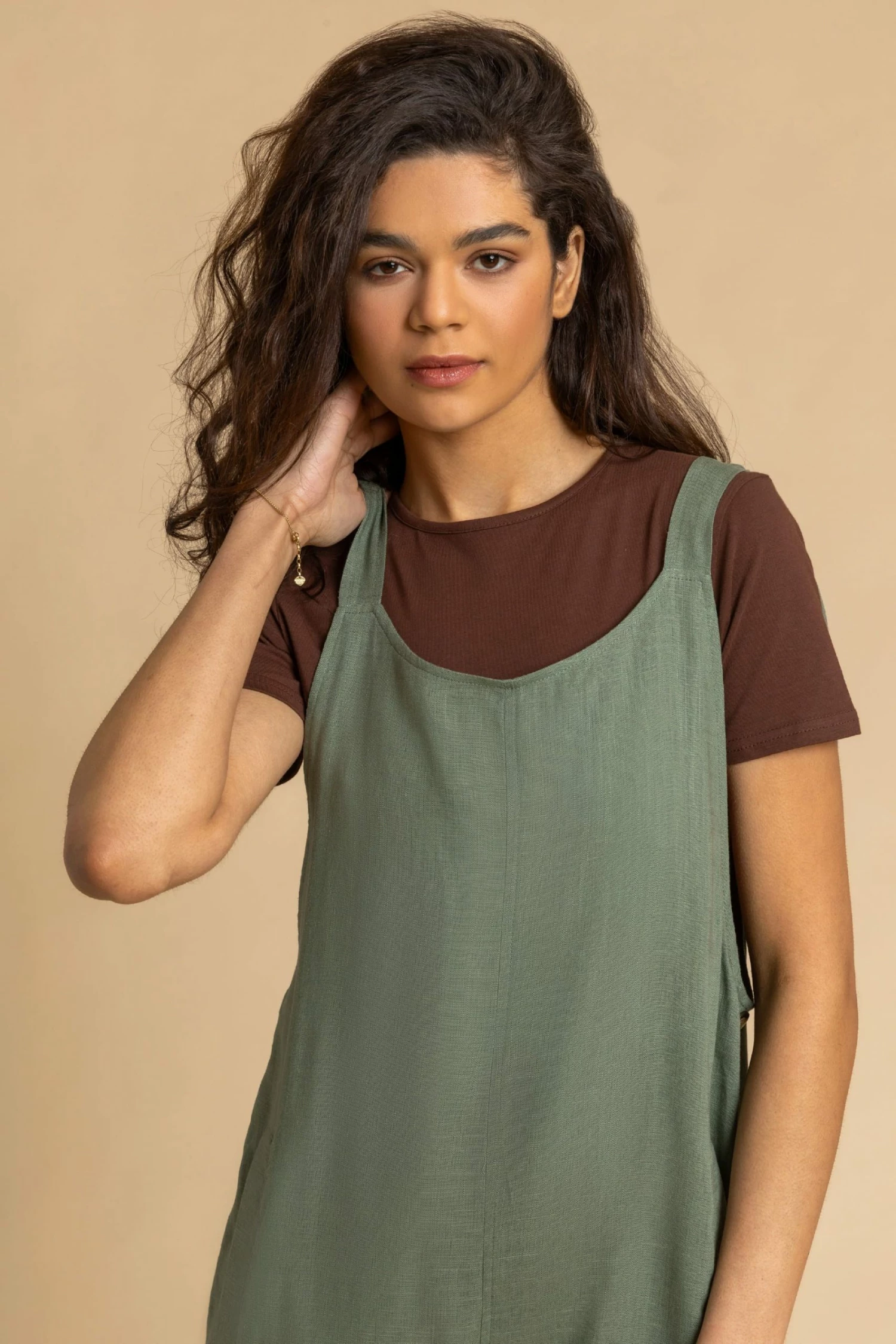 Roman Green Cropped Tie Detail Jumpsuit 6 Roman Green Cropped Tie Detail Jumpsuit - Image 4