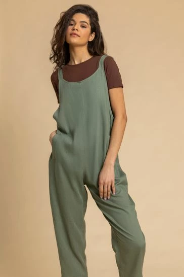 Roman Green Cropped Tie Detail Jumpsuit 8 Roman Green Cropped Tie Detail Jumpsuit - Image 6