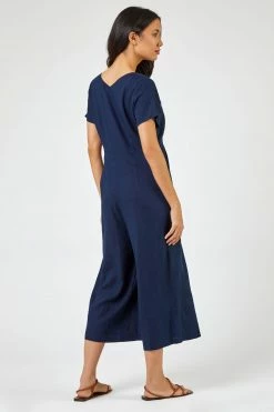 Roman Navy Blue Linen Wide Leg Jumpsuit 9 Roman Navy Blue Linen Wide Leg Jumpsuit -Roman Sales Shop unnamed file 11441