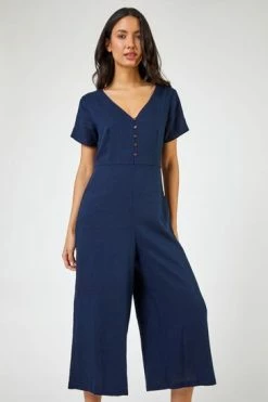 Roman Navy Blue Linen Wide Leg Jumpsuit 13 Roman Navy Blue Linen Wide Leg Jumpsuit -Roman Sales Shop unnamed file 11445