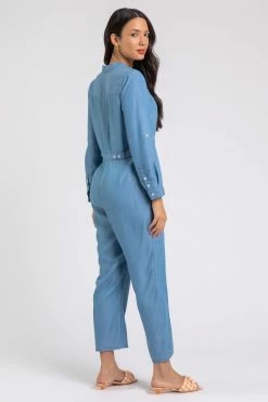 Roman Blue Buttoned Collar Utility Jumpsuit 8 Roman Blue Buttoned Collar Utility Jumpsuit -Roman Sales Shop unnamed file 11447
