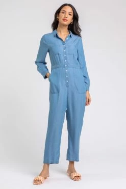 Roman Blue Buttoned Collar Utility Jumpsuit 10 Roman Blue Buttoned Collar Utility Jumpsuit -Roman Sales Shop unnamed file 11449