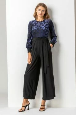 Roman Navy Animal Print Velvet Bodice Jumpsuit 14 Roman Navy Animal Print Velvet Bodice Jumpsuit -Roman Sales Shop unnamed file 11468