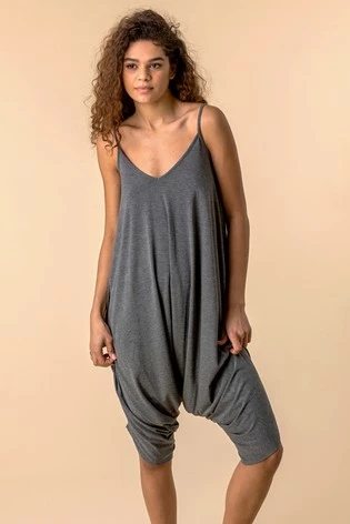 Roman Navy Cropped V-Neck Hareem Jumpsuit 8 Roman Navy Cropped V-Neck Hareem Jumpsuit - Image 6
