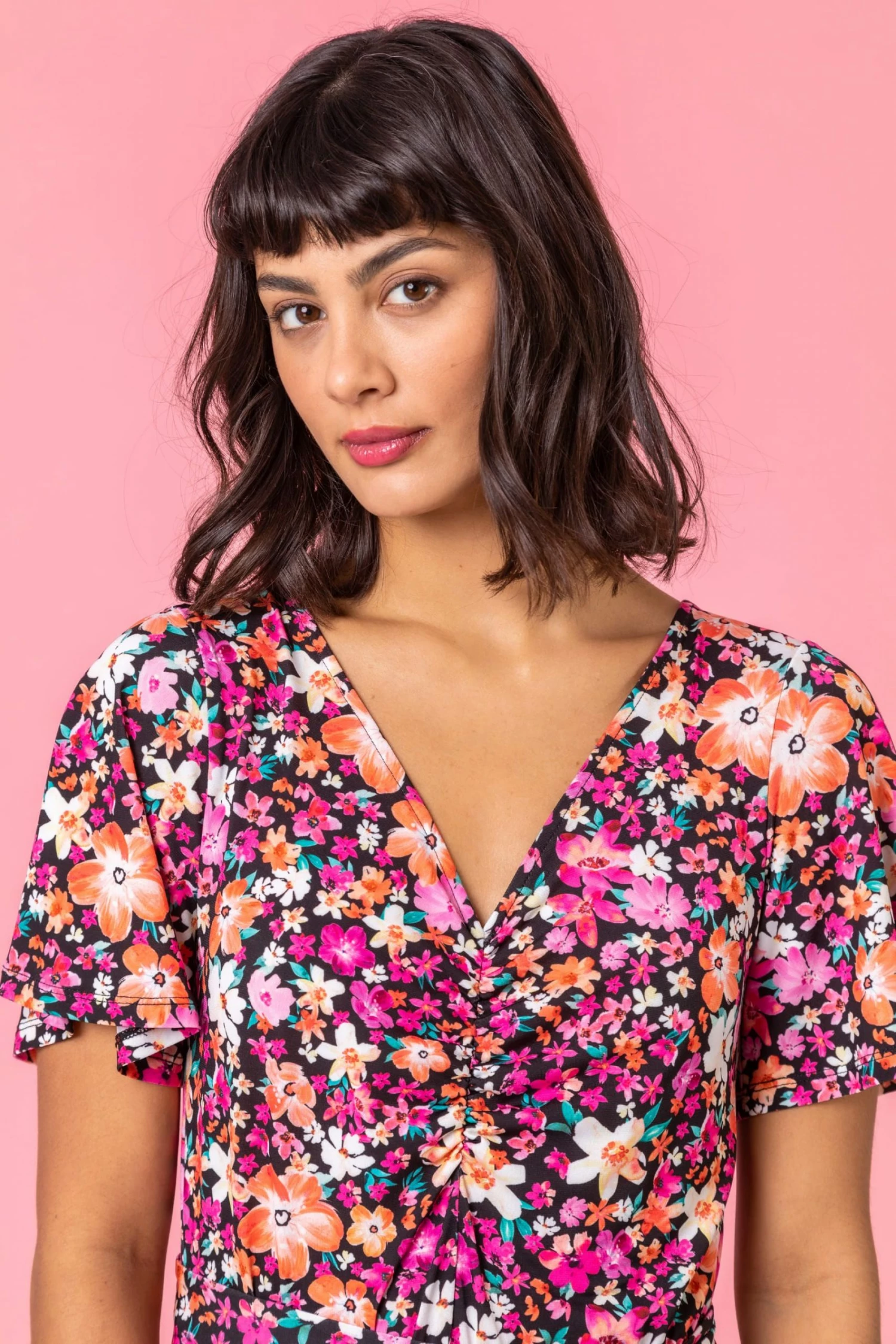 Roman Black Ditsy Floral Print Tie Detail Jumpsuit 6 Roman Black Ditsy Floral Print Tie Detail Jumpsuit - Image 4