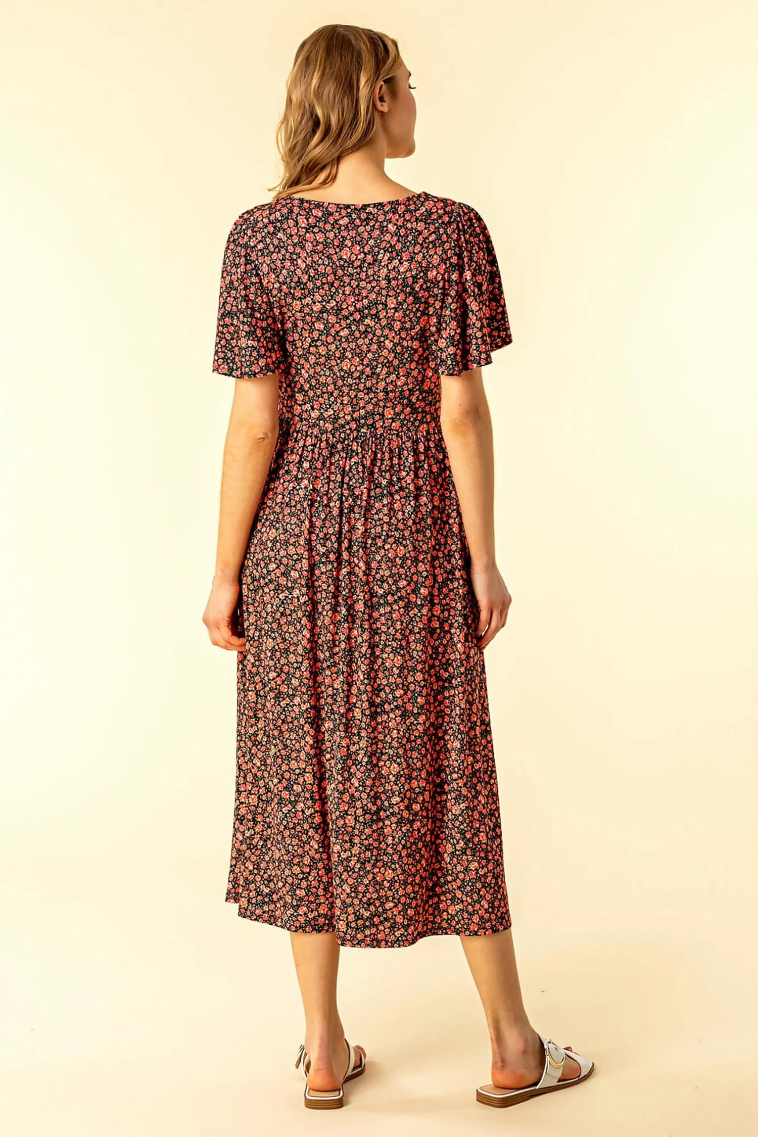 Roman Red Button Detail Floral Tea Dress 4 Roman Red Button Detail Floral Tea Dress - Image 2