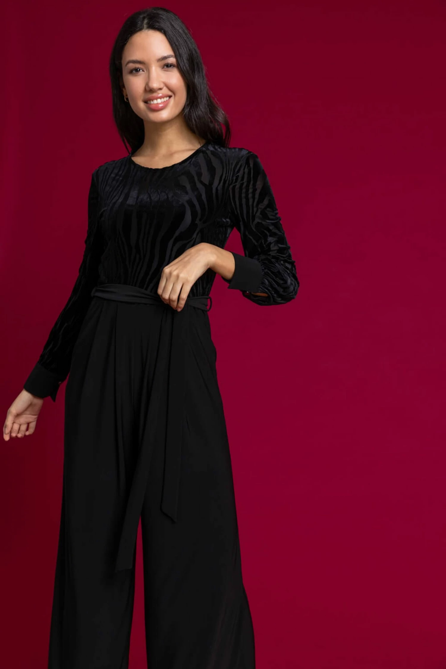 Roman Black Velvet Bodice Jumpsuit 5 Roman Black Velvet Bodice Jumpsuit - Image 3