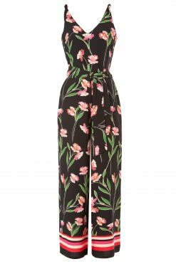 Roman Black Floral Border Print Jumpsuit 10 Roman Black Floral Border Print Jumpsuit -Roman Sales Shop unnamed file 11513