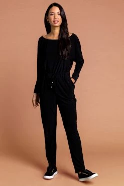 Roman Black Tie Waist Jersey Jumpsuit 10 Roman Black Tie Waist Jersey Jumpsuit -Roman Sales Shop unnamed file 11518