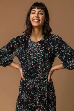 Roman Black Floral Print Belt Detail Jumpsuit 12 Roman Black Floral Print Belt Detail Jumpsuit -Roman Sales Shop unnamed file 11524