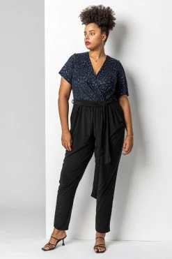 Roman Blue Curve Glitter Animal Print Wrap Jumpsuit 9 Roman Blue Curve Glitter Animal Print Wrap Jumpsuit -Roman Sales Shop unnamed file 11528