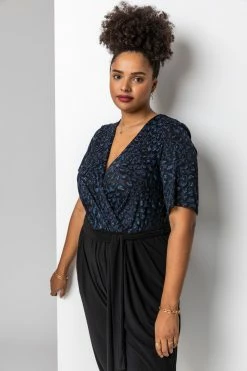 Roman Blue Curve Glitter Animal Print Wrap Jumpsuit 10 Roman Blue Curve Glitter Animal Print Wrap Jumpsuit -Roman Sales Shop unnamed file 11529