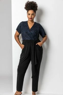Roman Blue Curve Glitter Animal Print Wrap Jumpsuit 11 Roman Blue Curve Glitter Animal Print Wrap Jumpsuit -Roman Sales Shop unnamed file 11530