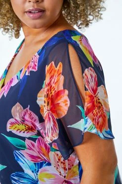 Roman Blue Curve Chiffon Overlay Jumpsuit -Roman Sales Shop unnamed file 11535