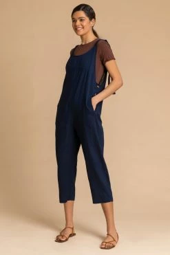 Roman Blue Cropped Tie Detail Jumpsuit 9 Roman Blue Cropped Tie Detail Jumpsuit -Roman Sales Shop unnamed file 11540
