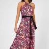 Roman Pink Ditsy Floral Halter Neck Maxi Dress -Roman Sales Shop unnamed file 1155
