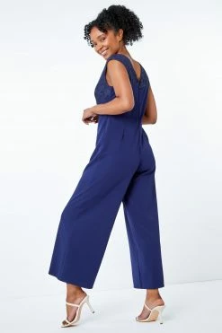 Roman Blue Petite Lace Stretch Jumpsuit 9 Roman Blue Petite Lace Stretch Jumpsuit -Roman Sales Shop unnamed file 11557