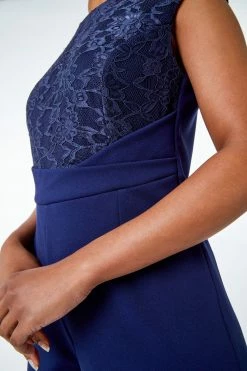 Roman Blue Petite Lace Stretch Jumpsuit 11 Roman Blue Petite Lace Stretch Jumpsuit -Roman Sales Shop unnamed file 11559